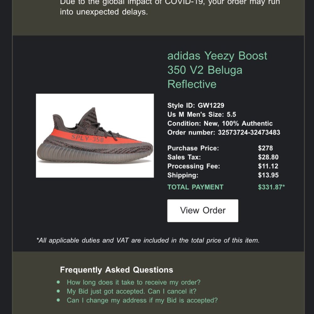 Yeezy Boost 350 Belugas reflective size 5.5 - authentic
